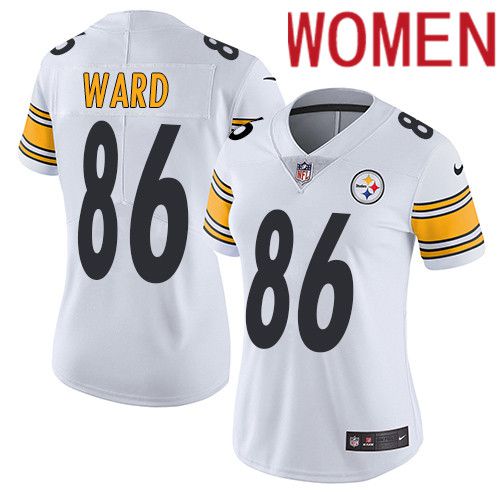 Women Pittsburgh Steelers 86 Hines Ward Nike White Vapor Limited NFL Jersey